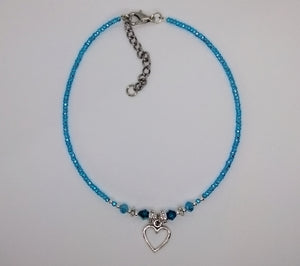 Seed Bead Anklet Blue